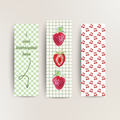 Strawberry aesthetic bookmark set