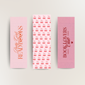 Aesthetic pink bookmark trio