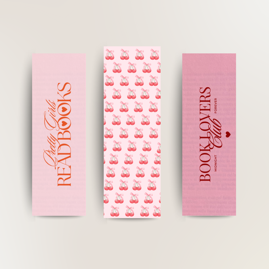 Aesthetic pink bookmark trio