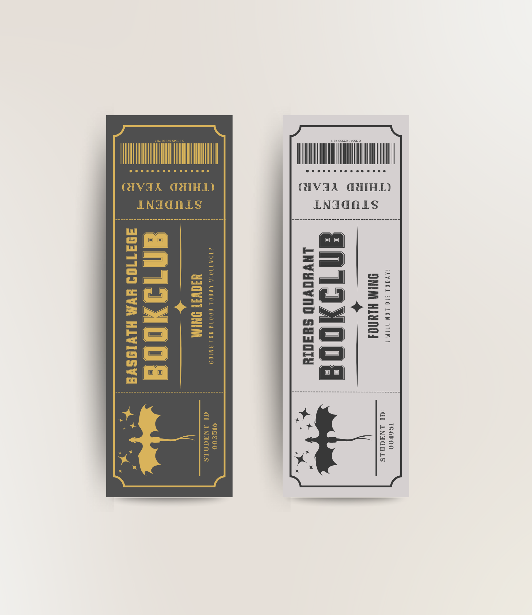 Fourth Wing themed bookmark duo