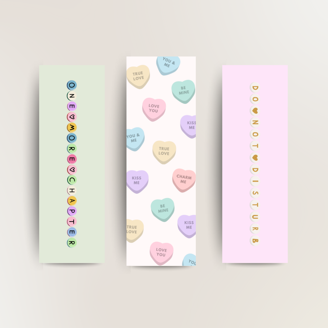 Aesthetic pastel bookmark trio