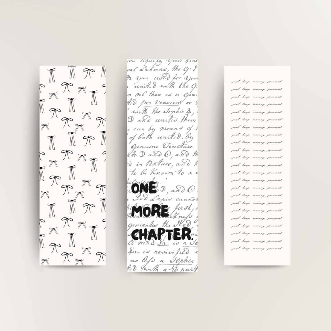Black and white aesthetic bookmarks