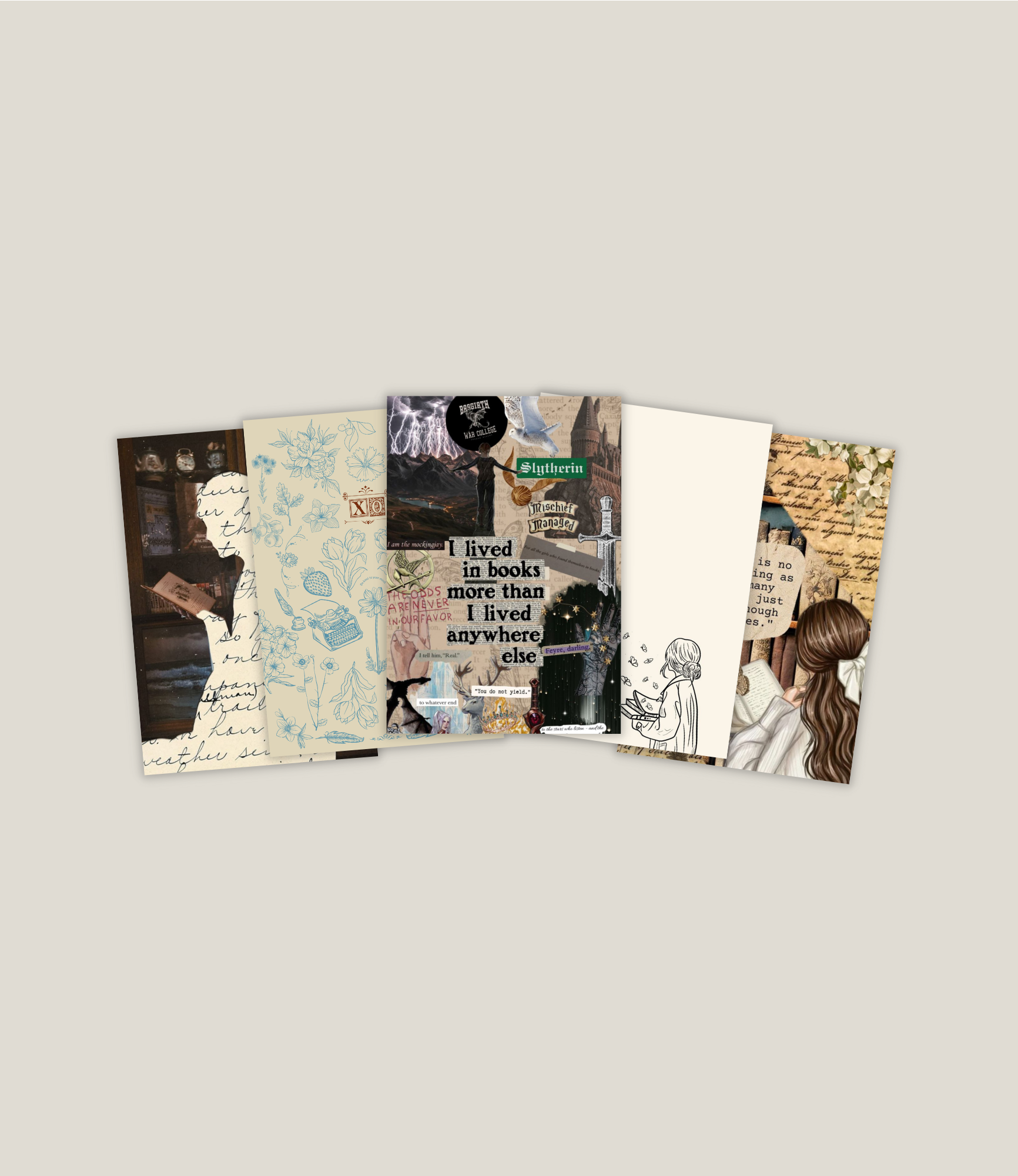 Aesthetic fantasy reader themed kindle inserts