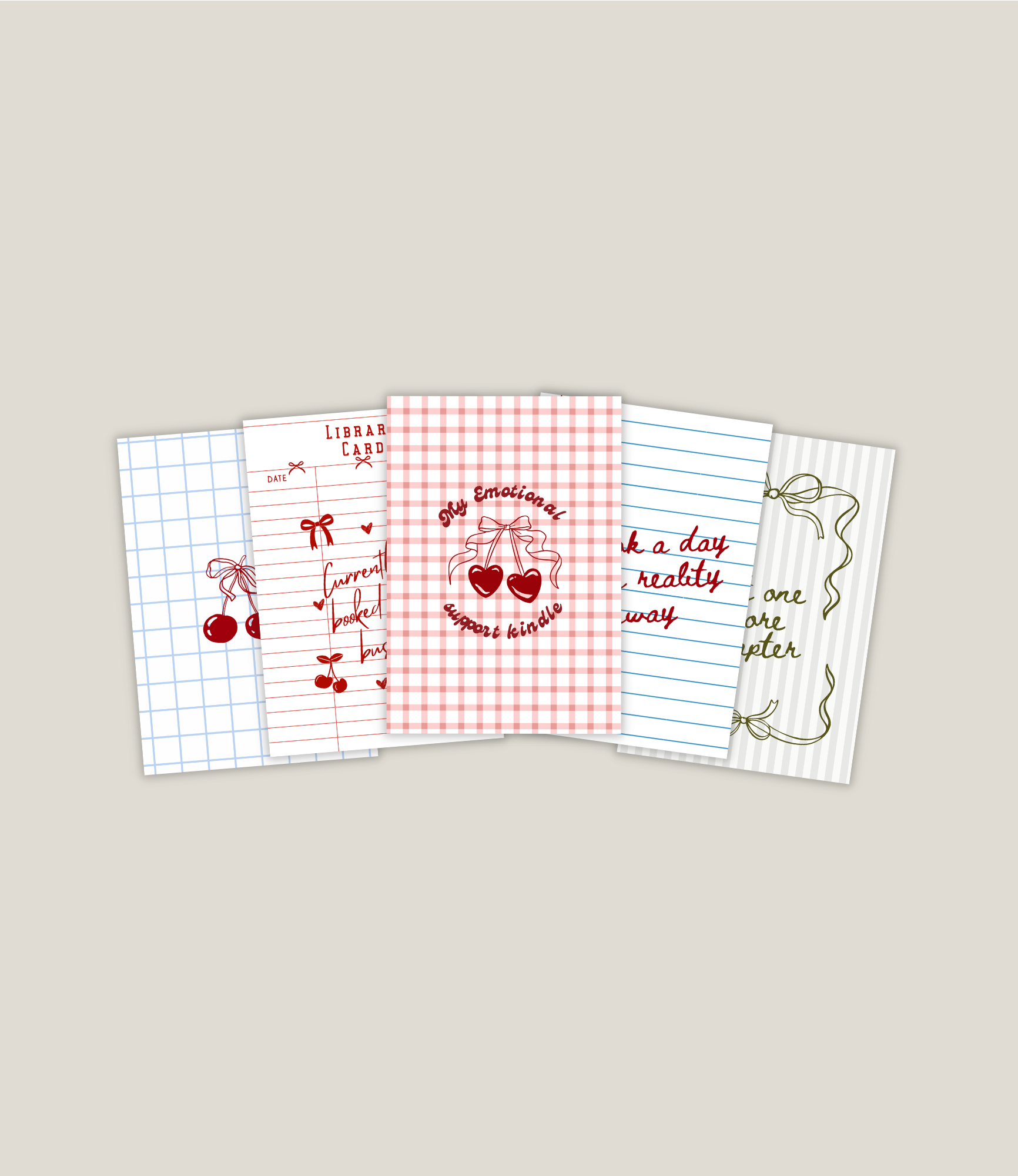 Red and blue e-reader insert set