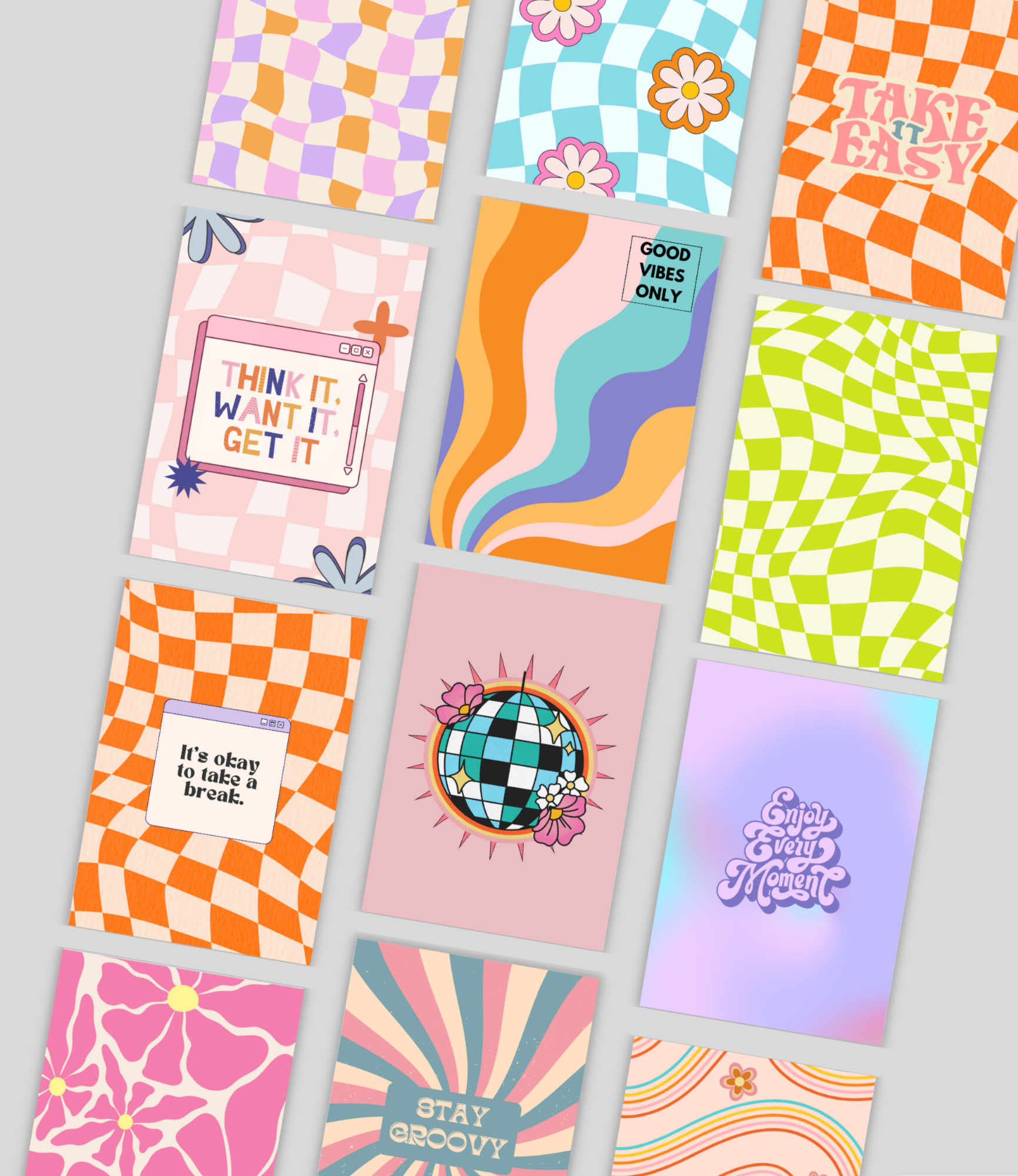 12-piece retro e-reader insert set