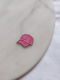 Pink cap metal sticker