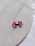 Pink dumbbell metal sticker